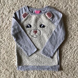 Isaac Mizrahi Gray and Cream Animal Face Sweatshirt